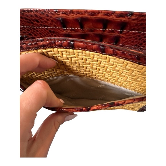 NWT Brahmin Carrie Crossbody Natural Chatham + Leather Woven Straw Summer - Picture 13 of 13